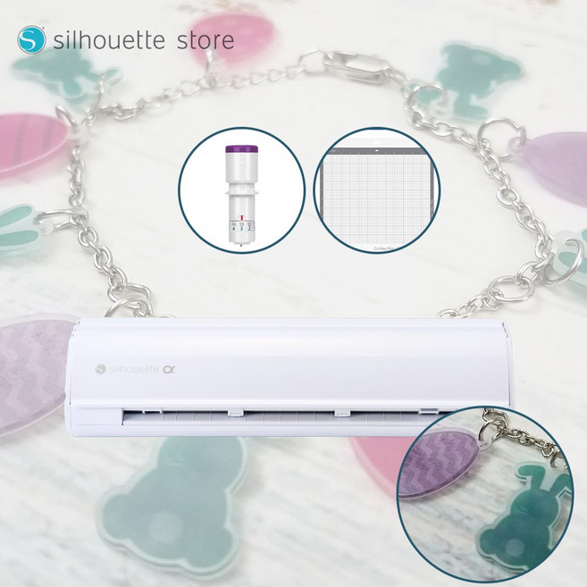 실루엣 카메오5알파+깊은커팅칼날+강한접착매트 슈링클스작업SET 커팅기 레터링 풍선 전사지 한글강좌, 블랙