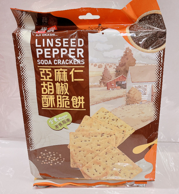 Aji Okashi 亞麻仁胡椒蘇打餅乾, 280g, 1個