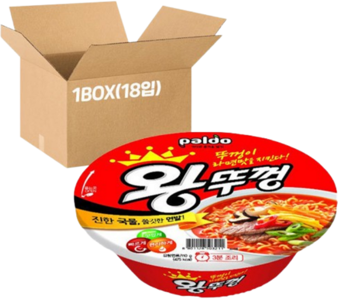 팔도 왕뚜껑 18개 1박스