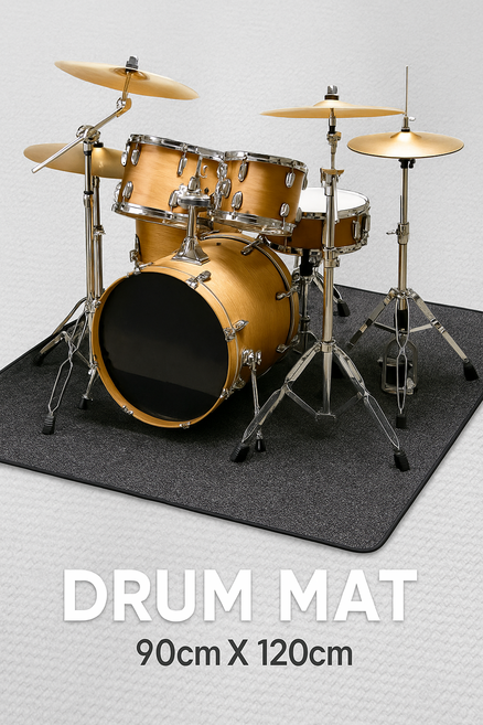 랑스핏 [방음/미끄럼방지] 바닥긁힘 방지 드럼매트 90x120cm, 2개, 블랙그레이