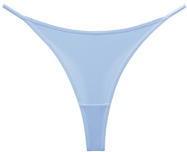 歐美健身性感丁字褲 低腰無痕運動內褲 舒適透氣, 淺藍M碼