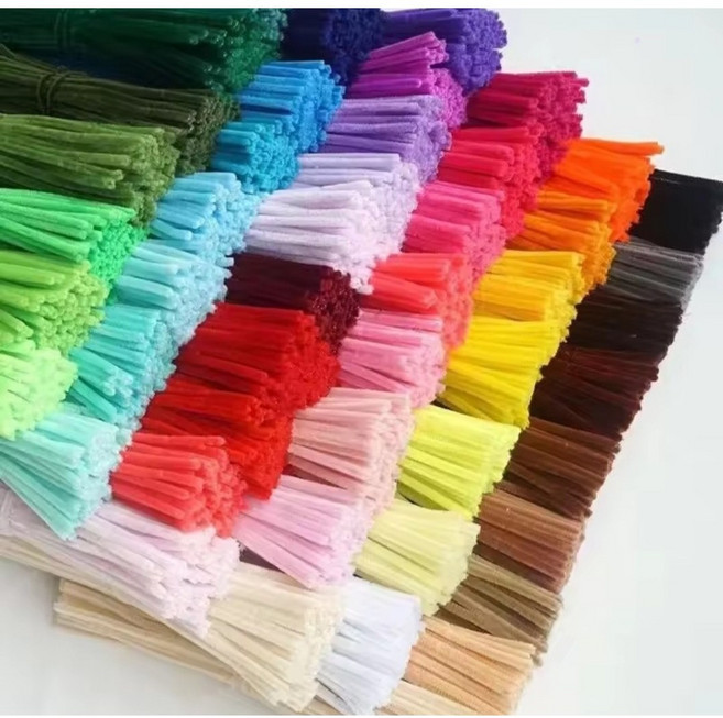 가는 모루 철사 공예 재료 DIY 꾸미기 만들기용, 100개, 9.파스텔옐로우