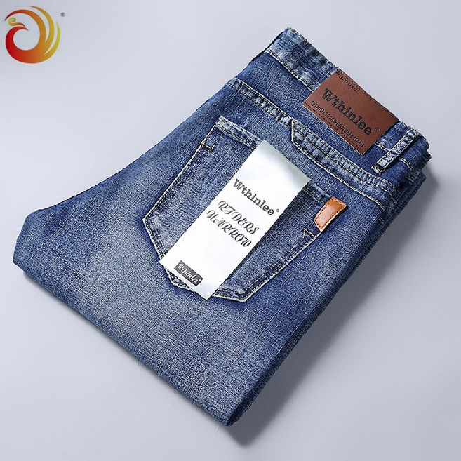 스트레치 비즈니스 진 스트레이트 레그 팬츠