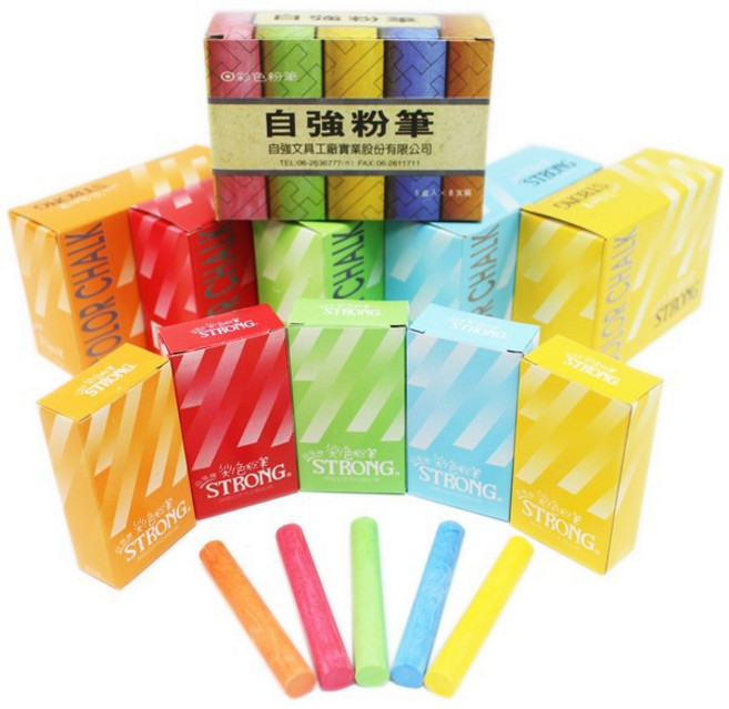 自強牌 彩色粉筆 40支入, 1個, 紅色 | 一盒入 | ４０支 | 自強牌