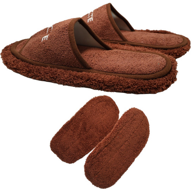깨끗 극세사 청소 슬리퍼 걸레 실내화, 레드브라운, 1세트