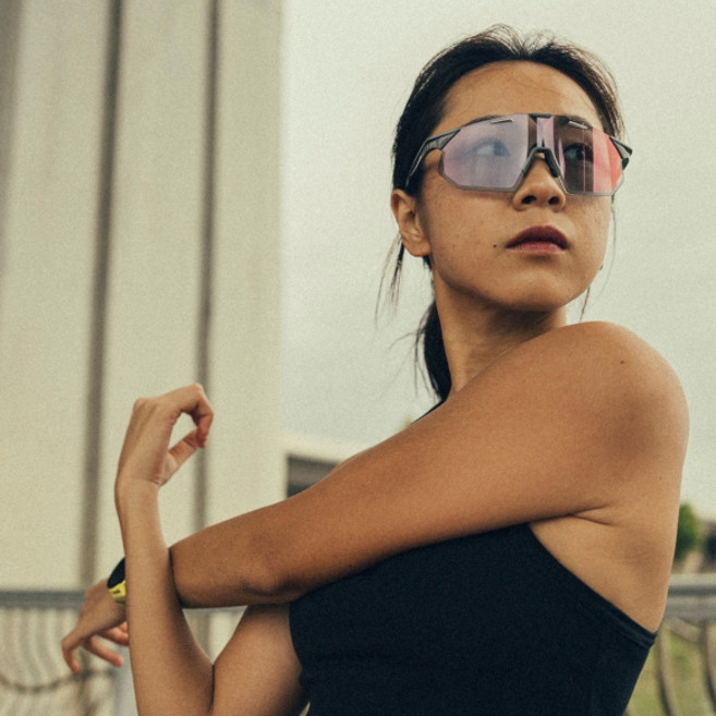 백퍼센트 100프로 하이퍼크래프트SQ 그레이 로즈골드변색 야구 러닝 자전거 스포츠 고글, 1개