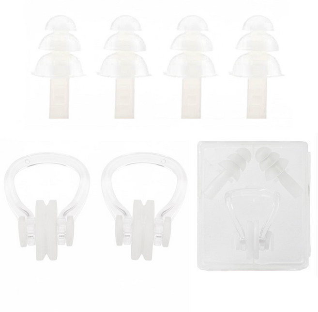 SWM 수영귀마개 수영코마개 물놀이 수영 잠수, 화이트, 3세트