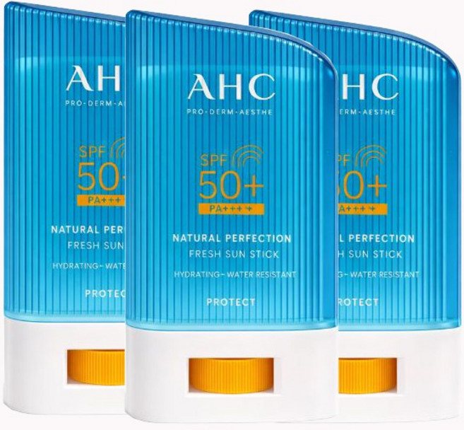 AHC 내추럴 퍼펙션 프레쉬 선스틱 SPF50+ PA++++, 22g, 3개