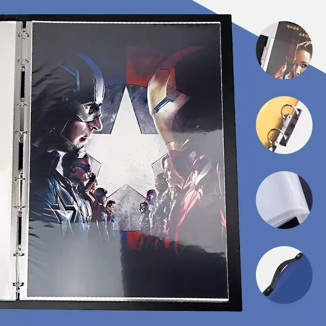 대형파일철 A1 클리어파일 포스터 포트폴리오 정리 보관, 1개, 하늘색 A110