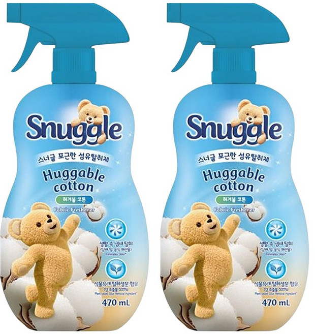 스너글 섬유탈취제 허거블 코튼, 470ml, 2개