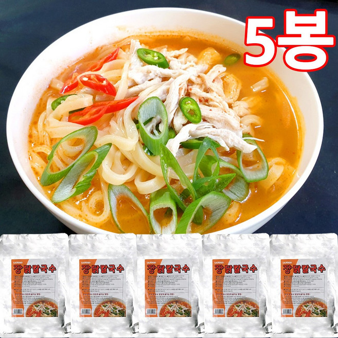 닭 장칼국수 밀키트 캠핑 음식 요리, 5개, 330g
