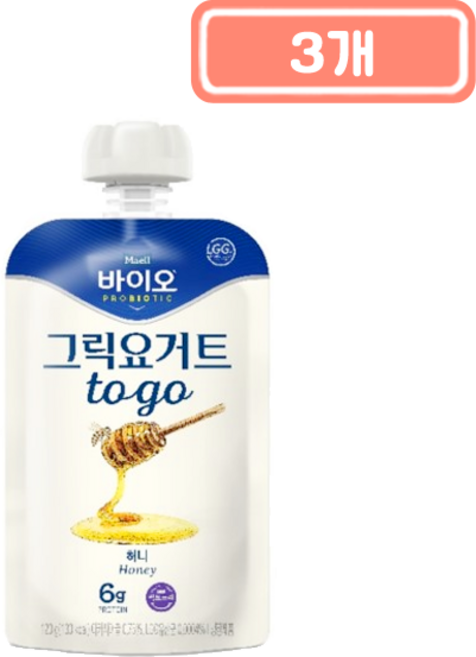매일 바이오 그릭요거트 to go 허니 파우치, 120g, 3개