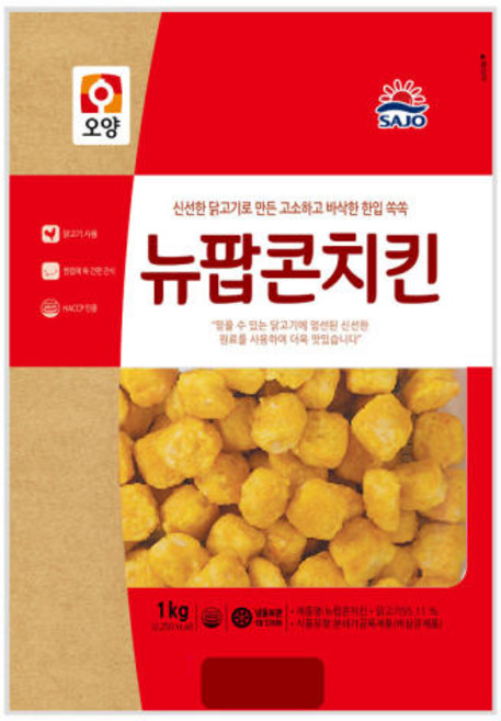 [퀴클리몰] 사조오양 팝콘치킨 1kg 2개, 10개