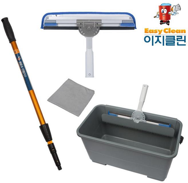 호주 웨그테일 하이플라이어 아파트창문청소 이지클린 실속세트 유리창닦이 26리터 물통, 26리터 물통 185센티 조절봉, 1세트