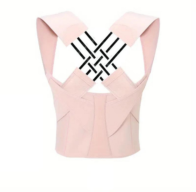 여성 및 남성용 자세 교정기 어깨 조절식 버팀대 등 스트레이트너 중 위 척추에 사용, 01 분홍색, 1개