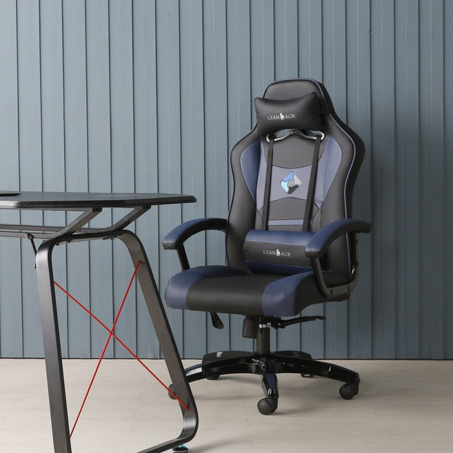 린백 LB51G 컴퓨터 PC방 학생 책상 높이조절 팔걸이 게이밍 의자, 블루