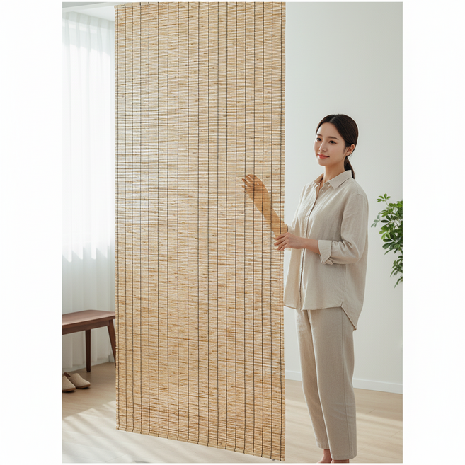 갈대 발 150x180cm 대형 가림막 현관 인테리어 문발, 자연소재갈대발, (150x180)x1개