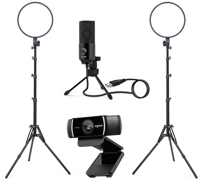 오토케 PC 개인방송장비 세트 레벨4 웹캠 C922 K669B 마이크 조명 풀세트 먹방 여캠 유튜브 유튜버, 레벨4 세트