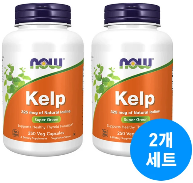 나우푸드 켈프 다시마 캘프 요오드 셀룰로스 kelp 250정, 2통 - 쿠팡