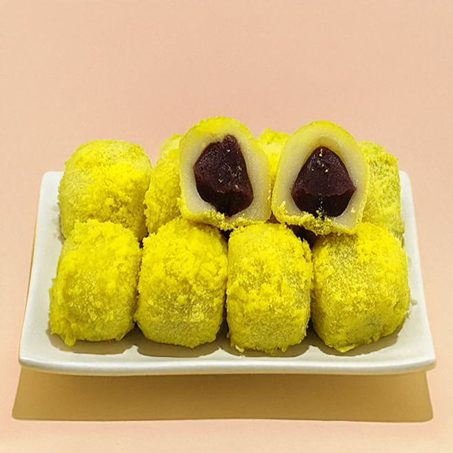 [찰진한상자] 노란카스테라모찌 카스테라 찹쌀떡 (40g 48알1.92kg) 식사대용떡 간식떡 답례떡 행사떡, 1박스, 1.92g