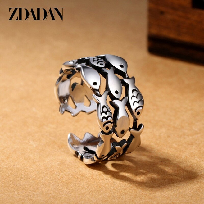 물고기반지 물고기은반지 피쉬반지 행운반지 실버물고기반지 두줄물고기반지 세줄 물고기각인반지