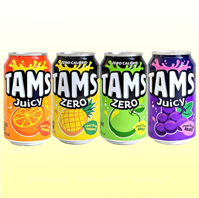 탐스 제로/쥬시 355ml 4종 24캔 파인애플 사과 오렌지 포도(각 6캔씩)