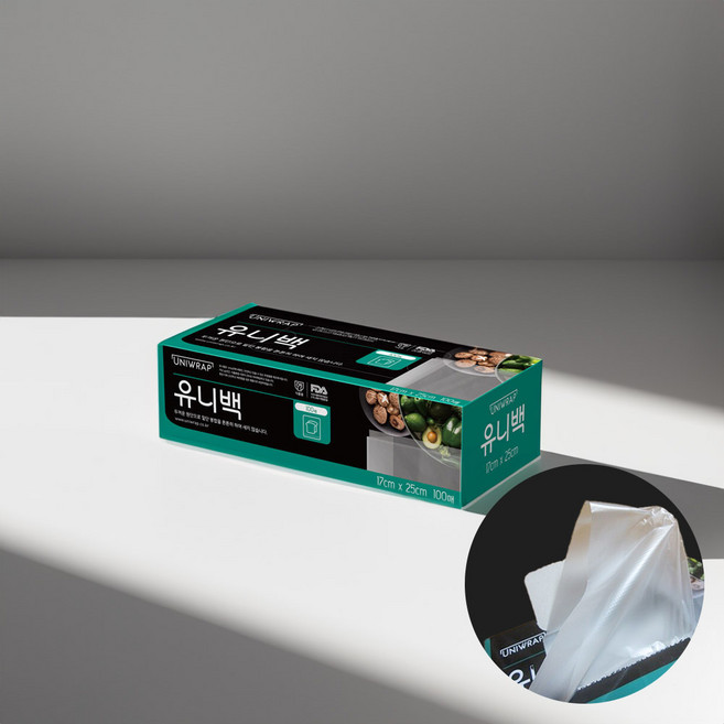 두꺼운 원단을 사용한 유니위생백 소형 17x25cm 뽑아쓰는 비닐봉투, 1세트, 100개입