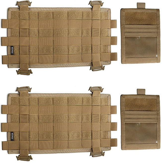 WYNEX Molle 탈착식 카드 파우치가 있는 자동차 바이저 오거나이저, Khaki (2-Pack)
