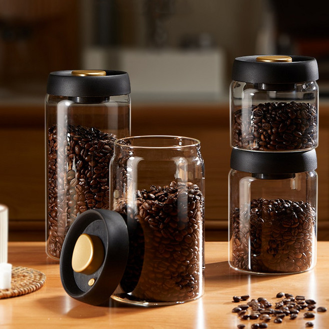 존글로벌 커피 원두 보관 원터치 밀폐용기, 1개, 1.2L