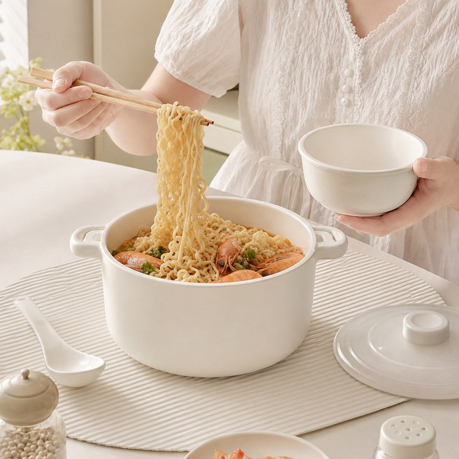 하루꿈 실리콘 찜기 다용도 저당밥솥 1200ml 전자레인지 용기, 1개, 아이보리