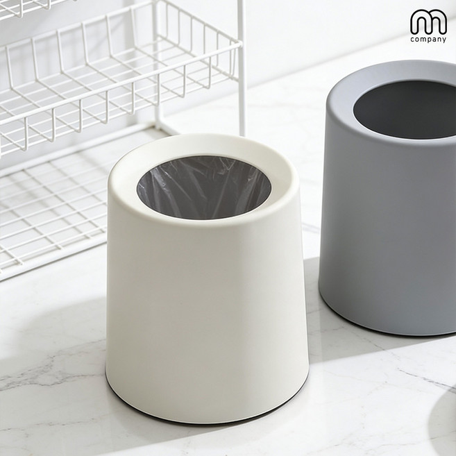엠컴퍼니 화장대 미니 휴지통 사무실 인테리어 오픈형 분리형 작은 탁상 책상 쓰레기통 거실 화장실 주방 싱크대 [ahem-05408745], 그레이