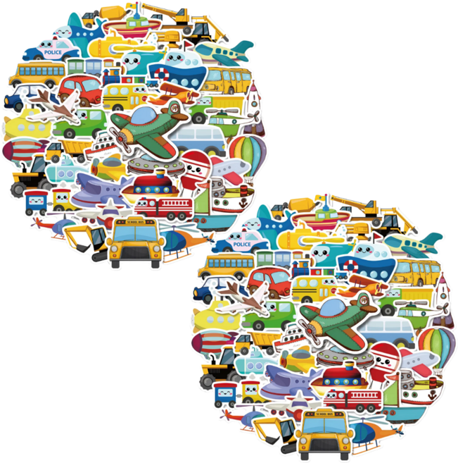 라온스티커 50매입 교통 방수스티커 세트, 2세트, 혼합(S21133)50P