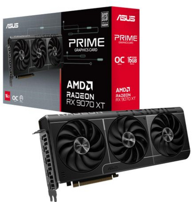 ASUS TUF 게이밍 라데온 RX 9070 XT OC 에디션 16GB GDDR6 게이밍 그래픽 카드 (PCIe® 5.0 16GB GDDR6 HDMI/DP 2.1 3.1, Prime, RX9070XT|16G