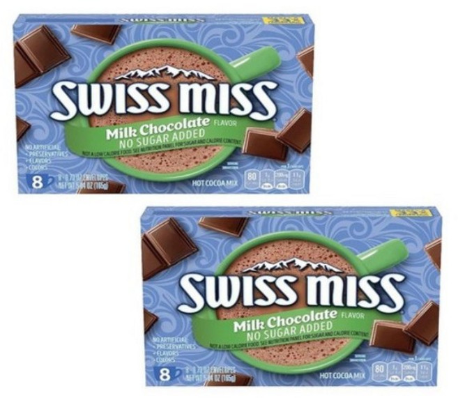 2개세트 스위스미스 무설탕 코코아 핫초코 디카페인 Swiss Miss Cocoa 165g, 2개