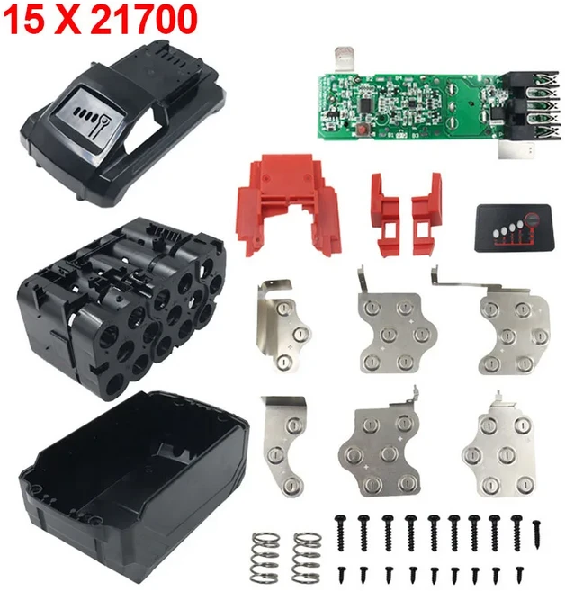 21700 리튬 이온 배터리 플라스틱 케이스 PCB 충전 보호 회로 기판 박스 쉘 밀워키 호환 18V 하우징, 1개
