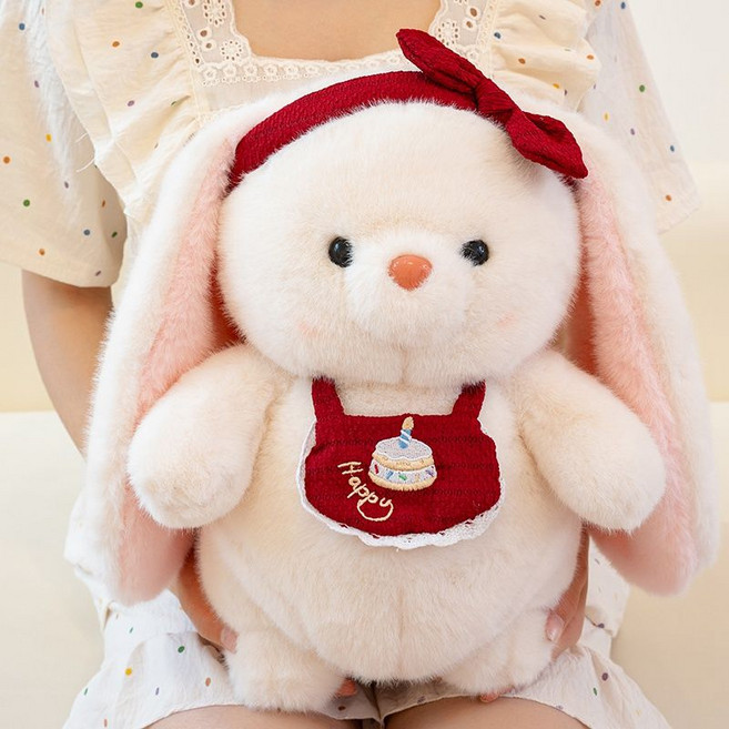 可愛動物造型毛絨玩偶 兒童安撫布娃娃 禮物, 1個, 兔子35厘米
