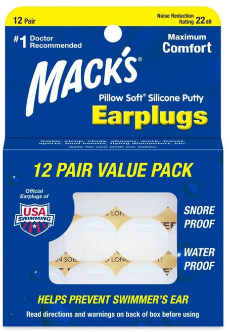 맥스 필로우소프트 소음방지 귀마개 실리콘 방수 샤워 이어플러그 12쌍, 1개