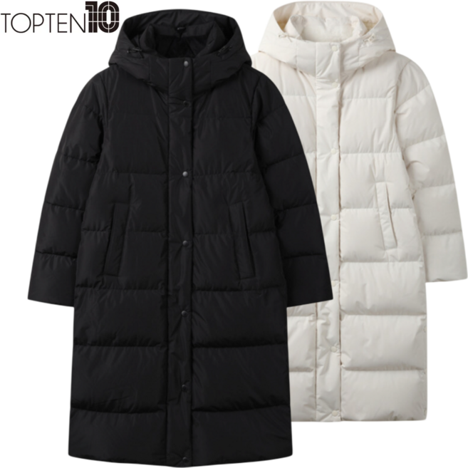 [매장발송] 탑텐 여성 롱패딩 밸런스 슈퍼에어 덕다운 오리털 파카 벤치다운 동절기 겨울 자켓