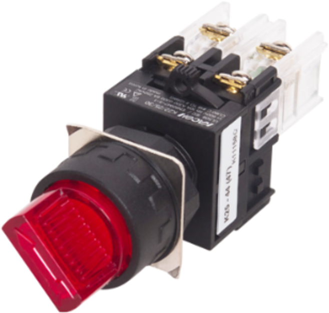 카콘 25파이 제어용스위치 조광 원형 2단 셀렉터스위치 K25-44 DC24V 접점 1A, 적색, 1개