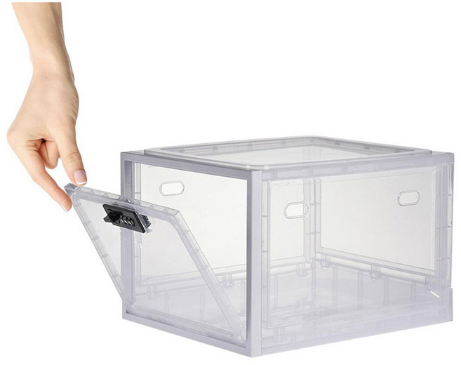 투명 보관함 비밀번호 수납함 소형금고 개인금고 금전함 락커케이스, 화이트, 1개