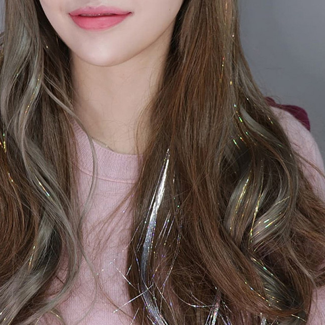 제이와이홀딩스 반짝이 펄 포인트 컬러 헤어피스 브릿지 포인트, 믹스, 1개