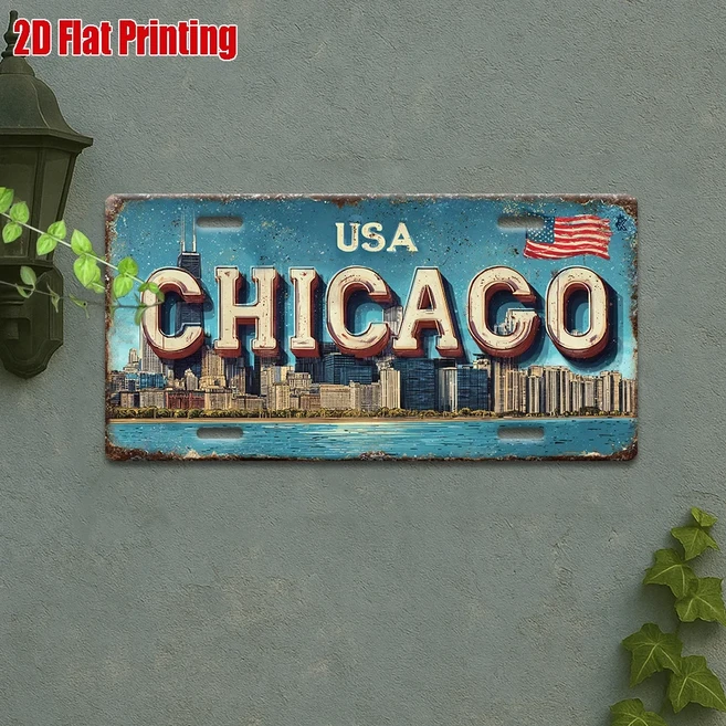 알루미늄 금속 라벨 방수 가정사무실바용 스타일 벽걸이 장식 공예 효과, 01 aluminum 15x30cm, 크기: 1. aluminum 15x30cm