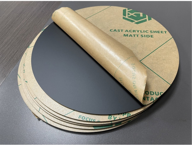 둥근 매트 불투명 검정색 아크릴 보드 광고 신호 DIY Scrafts용 서리로 덥은 캐스트 플렉시 유리 플라스틱 디스크, 3mm Thickness, 1PCS DIA 100MM