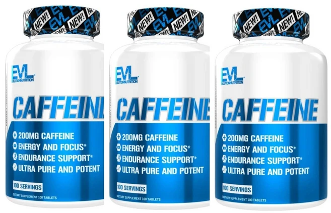 Evlution Nutrition 카페인 200mg 알약 100정 x3팩 - 쿠팡
