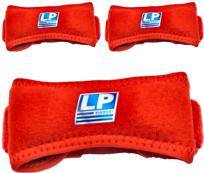 LP SUPPORT 特殊托型加壓式髕骨帶, 3個, 紅色