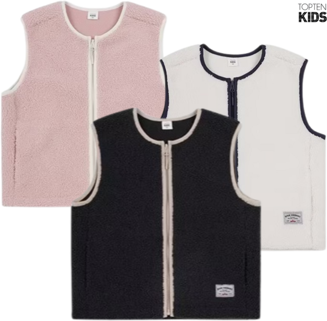 [매장정품] 탑텐키즈 플리스조끼 간절기 등하교 활동편한 입히기좋은 뽀글이 베스트자켓