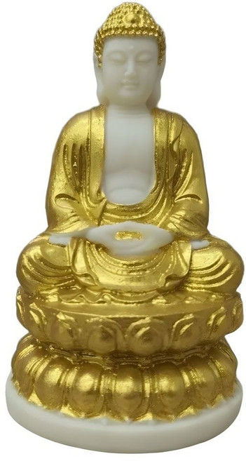 석가모니 부처님 불상 상아과 미니 석가모니불 부처상 불교 굿즈, 황금상아색, 1개