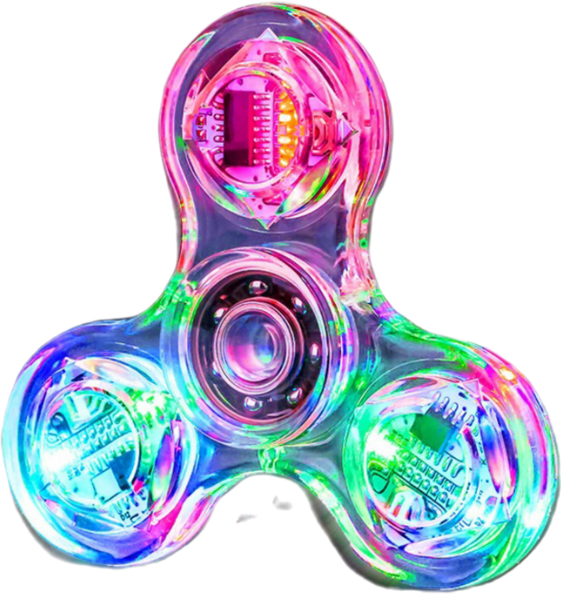 세진 메탈 소재 프리미엄 스피너 불빛 R188 베어링, LED불빛 투명 스피너, 1개