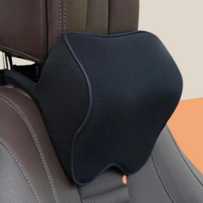 차량용 경추베게 목쿠션 운전자 쿠션 뒷목받침 자동차 메모리폼, 블랙, 1개