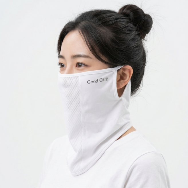 굿케어 UV 자외선 차단 마스크 골프 스포츠 쿨 냉감 러닝 마스크, 1개, FREE+화이트1개